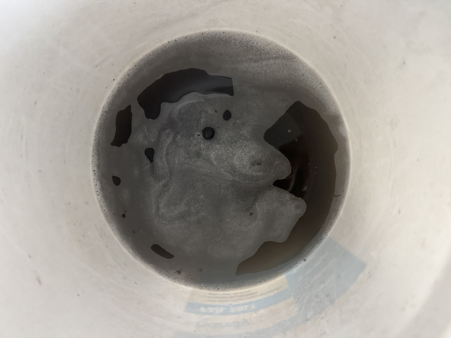 Dark water collected during a heat pump clean
